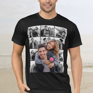Camiseta Cutout Photo Collage For Couple