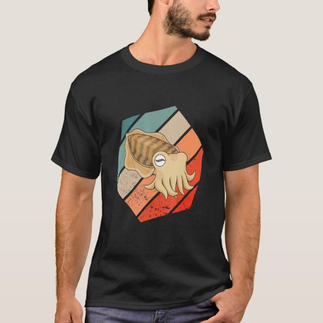 Camiseta Cuttlefish Cuttlefish Hexagon Vintage Ocean Animal (Anverso)