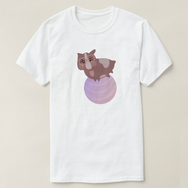 Camiseta Cuyes Adorables Haciendo Ejercicio (Diseño del anverso)