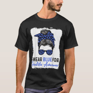 Camiseta Cuyo Uso Azul Para Concienciación Sobre La Diabete
