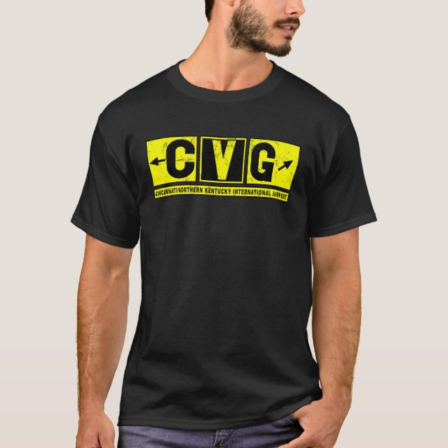 Camiseta CVG Cincinnati N Kentucky Airport Taxiway Rótulo (Anverso)