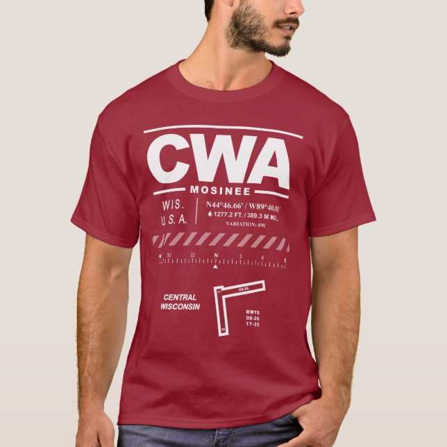 Camiseta CWA T-Shirt del Aeropuerto Central de Wisconsin (Anverso)