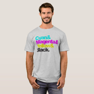 Camiseta Cyan and Magenta and Yellow and Black - grey coloc