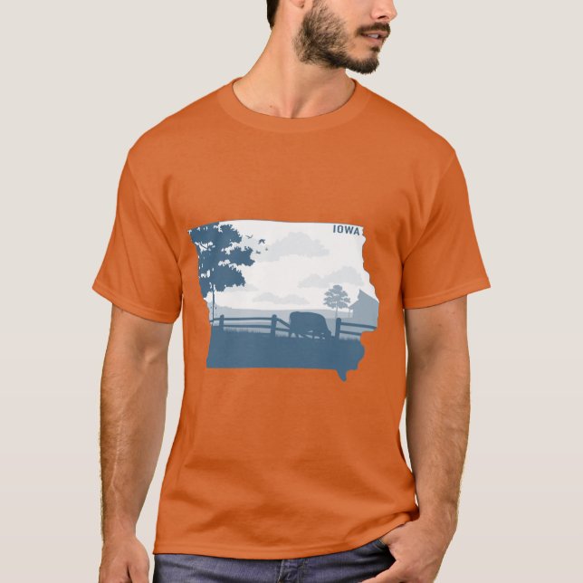 Camiseta Cyan Iowa sobredimensionado (Anverso)