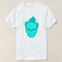 Camiseta Cyan Skull Graphic T-Shirt – Neon Minimal Skull De