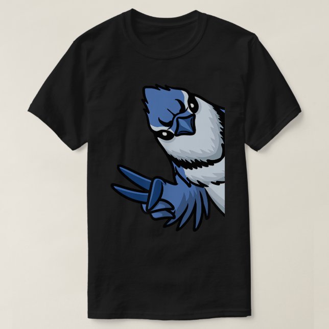 Camiseta Cyanocitta Cristata de pájaro Jay Azul de Side T-S (Diseño del anverso)