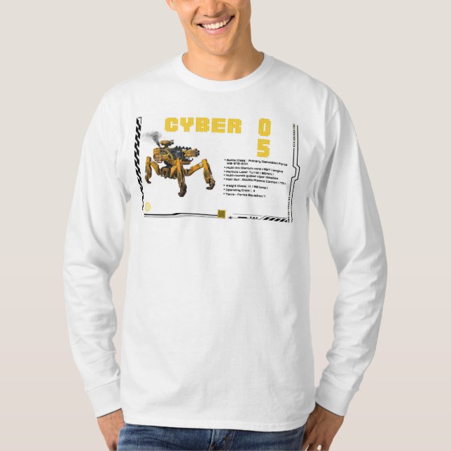 Camiseta Cyber 05 Diseño de Robot Mech (Anverso)