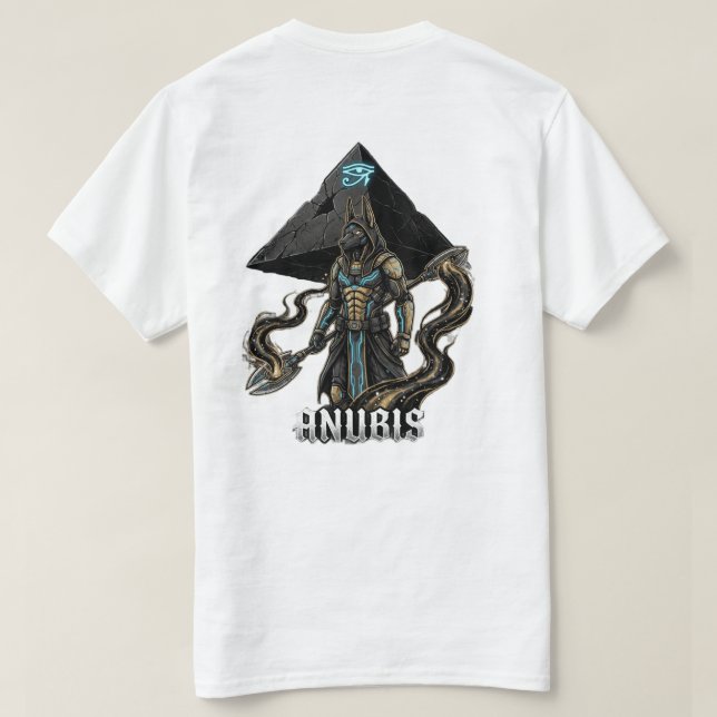 Camiseta Cyber Anubis: Guardian of the Nebulous Gates  (Reverso del diseño)
