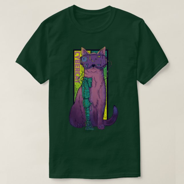Camiseta Cyber Cat (Diseño del anverso)