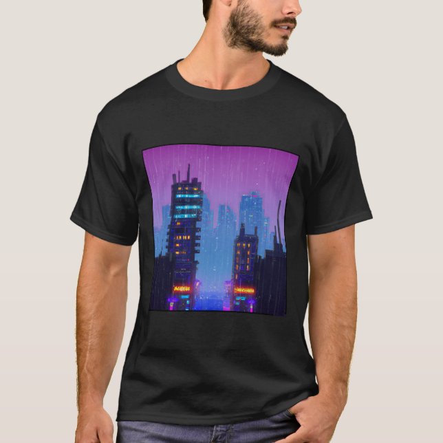 Camiseta Cyber Cityscape (Anverso)
