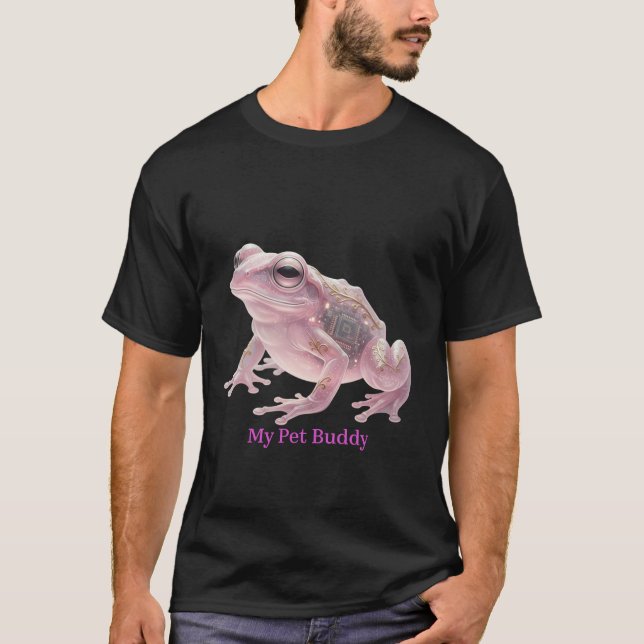 Camiseta Cyber Crystal Frog Surreal Techno Nature Fusion (Anverso)