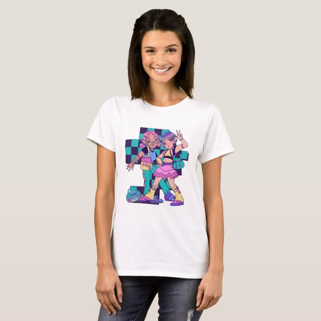 Camiseta Cyber Duo: Moda futurista (Anverso completo)