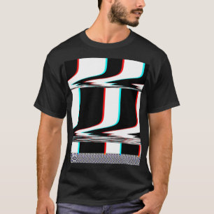 Camiseta Cyber Glitch Mod Stripe
