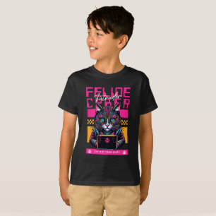 Camiseta Cyber Hacker Cat - Diseño de intrusos felinos