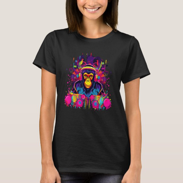 Camiseta Cyber Moneky DJ Rave Music Festival (Anverso)