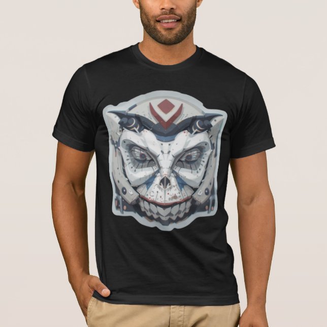 Camiseta Cyber Oni: La Cara del Demonio Mecha (Anverso)