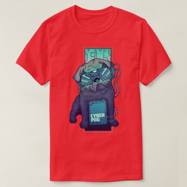 Camiseta Cyber Pug (Diseño del anverso)