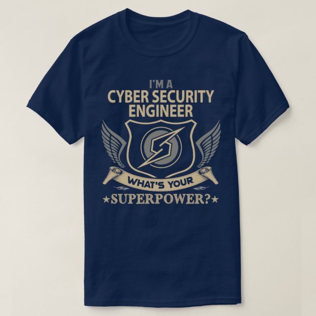 Camiseta Cyber Security Engineer   Superpower Job G  (Diseño del anverso)
