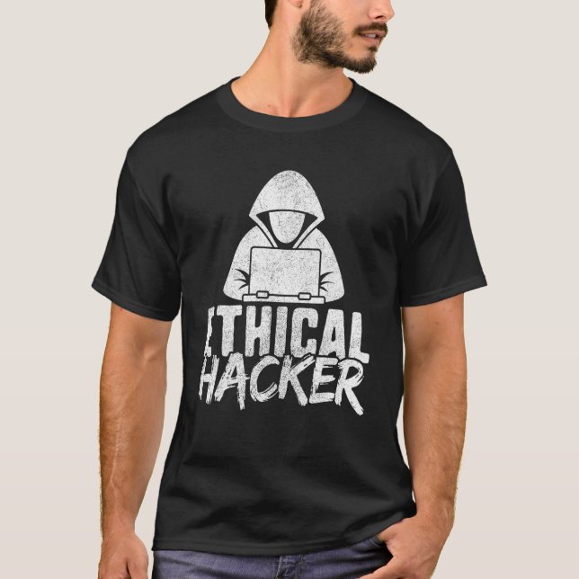Camiseta Cyber Security  For Men Geek White Hat Ethical Hac (Anverso)
