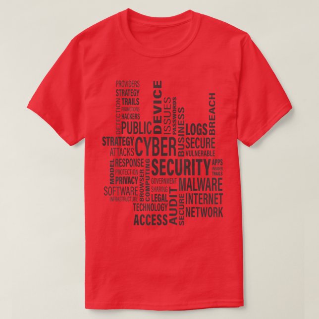 Camiseta Cyber Security Wordcloud T  2  (Diseño del anverso)