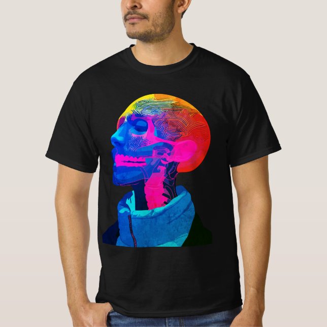 Camiseta Cyber Skull - Arte de anatomía futurista (Anverso)