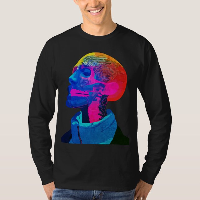 Camiseta Cyber Skull - Arte de anatomía futurista (Anverso)