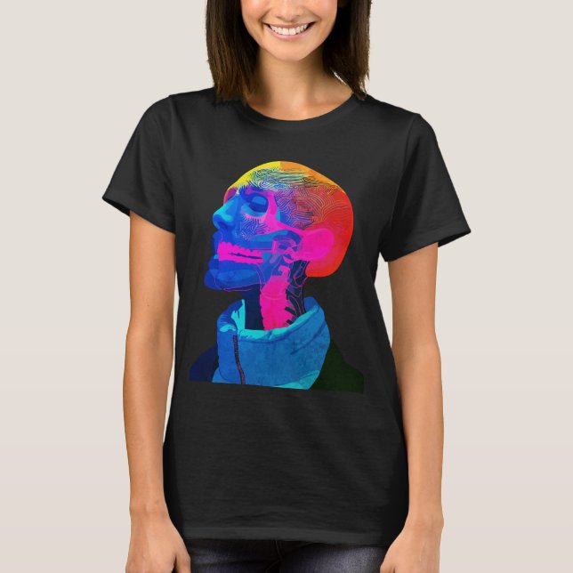 Camiseta Cyber Skull - Arte de anatomía futurista (Anverso)