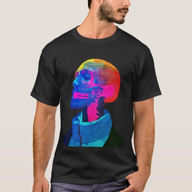 Camiseta Cyber Skull - Arte de anatomía futurista (Anverso)