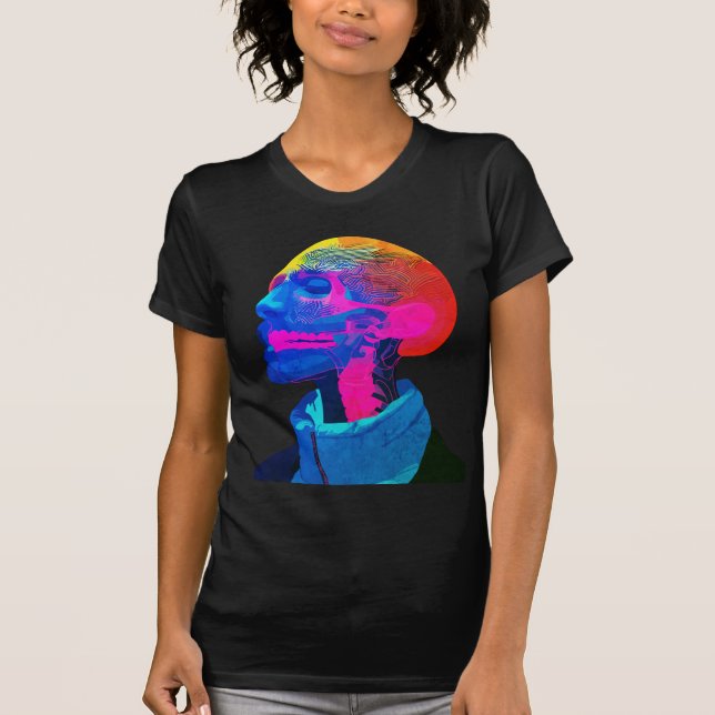 Camiseta Cyber Skull - Arte de anatomía futurista (Anverso)