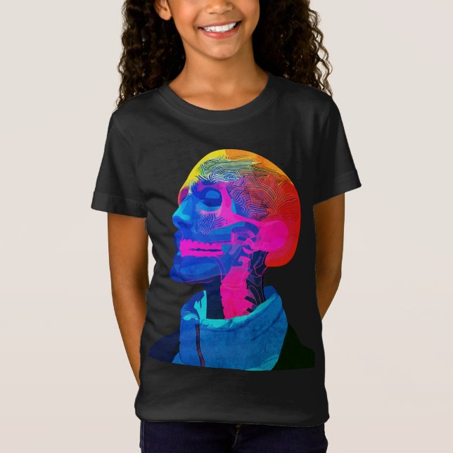 Camiseta Cyber Skull - Arte de anatomía futurista (Anverso)