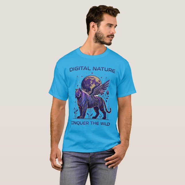Camiseta Cyber Tiger – Instinto Digital Futurista  (Anverso completo)