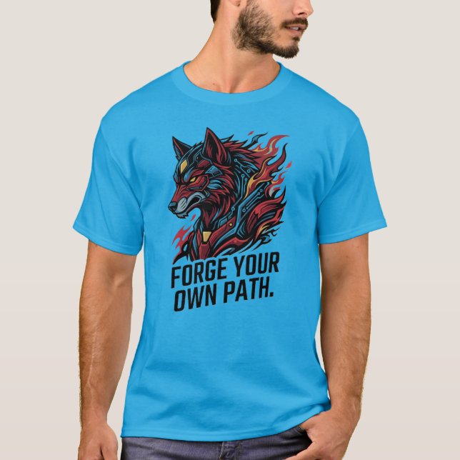 Camiseta Cyber Wolf ForgeYour Own Path – Pathfinde (Anverso)