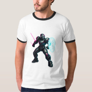 Camiseta Cybernetic Gladiator – Neon Blade Warrior