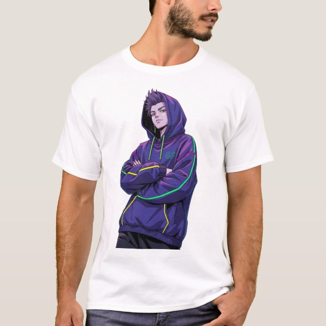 Camiseta Cyberpunk Anime Streetwear Hoodie Character (Anverso)