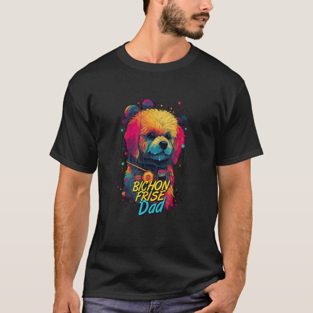 Camiseta Cyberpunk Bichon Frise-Loving Dads Futuristic Bich (Anverso)
