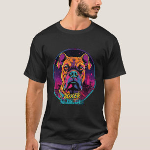 Camiseta Cyberpunk Boxer Walking Club Perro Futurista