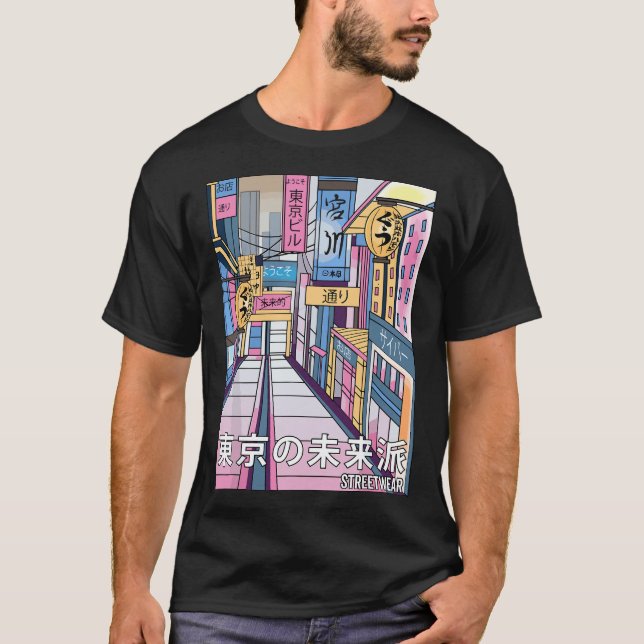 Camiseta Cyberpunk Calle japonesa Tokio Streetwear Aesthet (Anverso)
