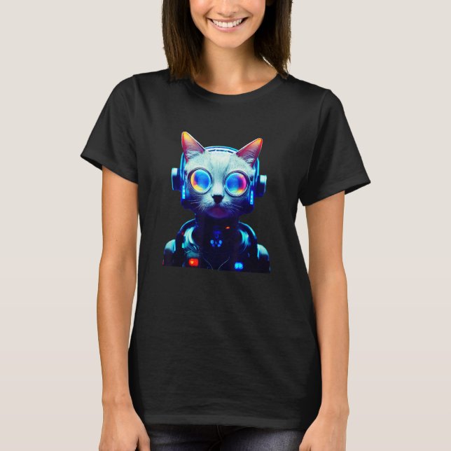 Camiseta Cyberpunk Cat 4 (Anverso)
