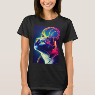 Camiseta Cyberpunk Cat Calle estética de gato japonés
