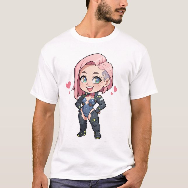 Camiseta Cyberpunk Chibi Girl (Anverso)
