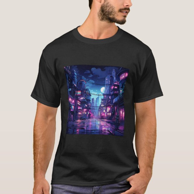 Camiseta Cyberpunk City Tech Wear (Anverso)