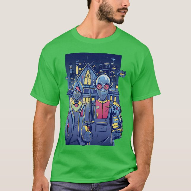 Camiseta Cyberpunk Couple In City girl (Anverso)
