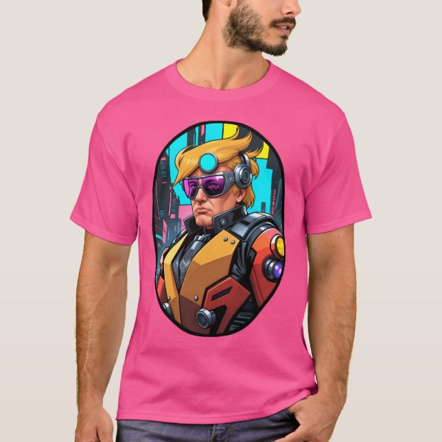 Camiseta Cyberpunk Cyborg Donald Trump (Anverso)