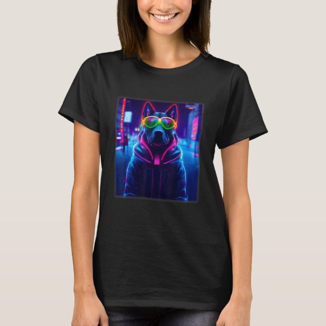 Camiseta Cyberpunk Dog Sci fi Fine For Dog   Women & Men (Anverso)