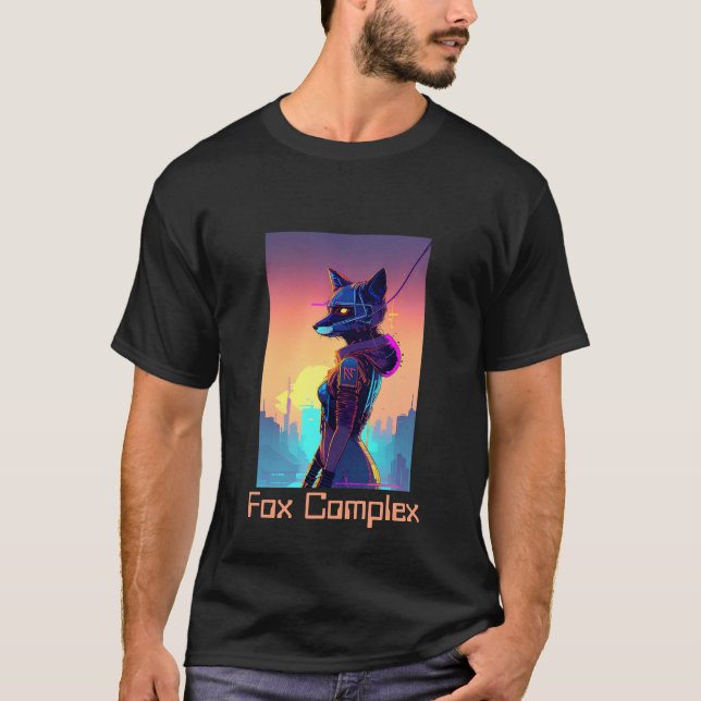 Camiseta Cyberpunk Fox 2 (Anverso)