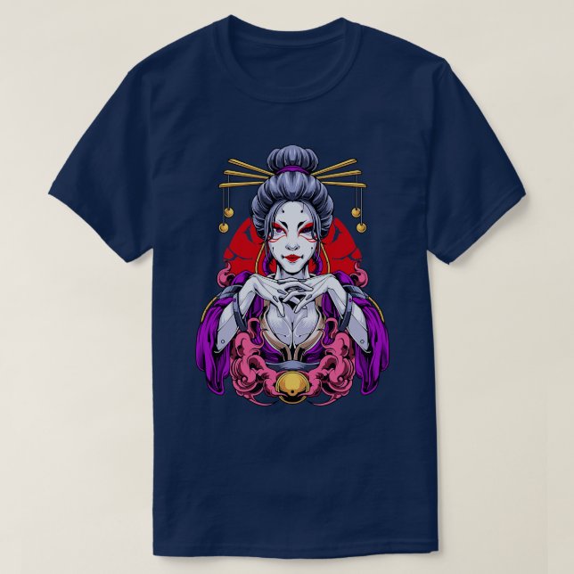 Camiseta Cyberpunk Geisha Chica (Diseño del anverso)