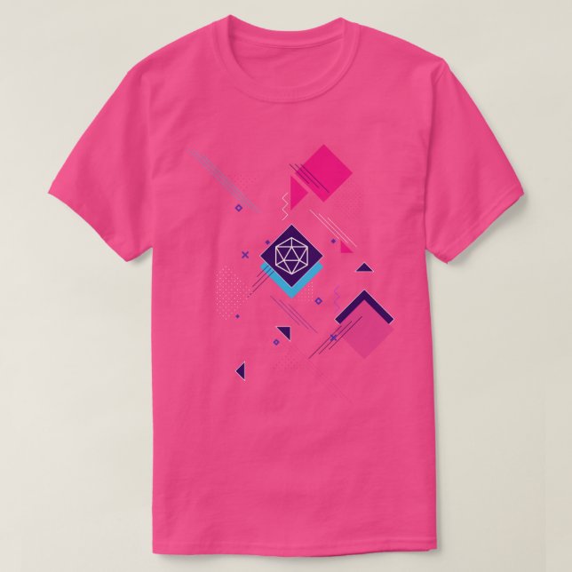 Camiseta Cyberpunk Geometric D20 Dice Tabletop RPG (Diseño del anverso)