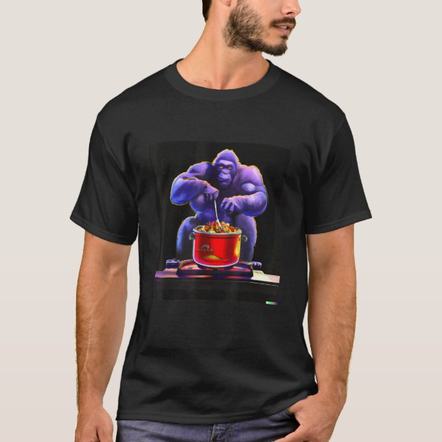 Camiseta Cyberpunk Gorilla Cena de cocina estética 9 (Anverso)
