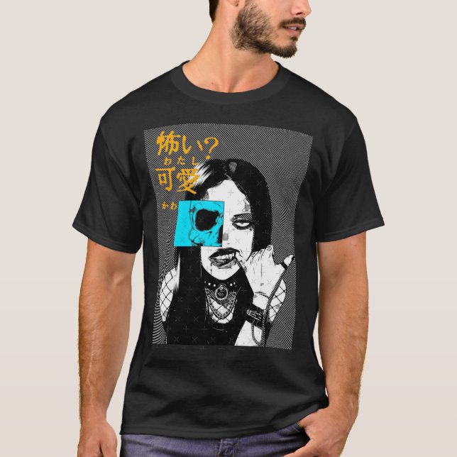 Camiseta Cyberpunk Goth Style Girl funny (Anverso)