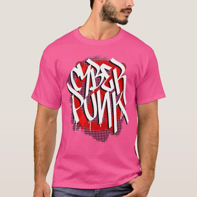 Camiseta Cyberpunk Graffiti Street Art Gamer Cyber Punk Fut (Anverso)